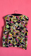 Vintage Rock ’n’ Roll Novelty Print Sleeveless Top