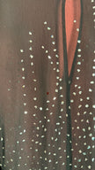 Vintage 1980s Black Sheer Rhinestone Evening Caftan