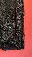 Vintage 1980s Black Sheer Rhinestone Evening Caftan