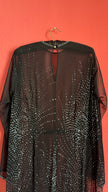 Vintage 1980s Black Sheer Rhinestone Evening Caftan
