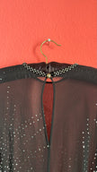 Vintage 1980s Black Sheer Rhinestone Evening Caftan