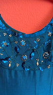 Vintage 1990s Electric Blue Beaded Evening Dress
