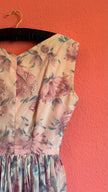 Vintage 1950s Style Pastel Floral Party Dress