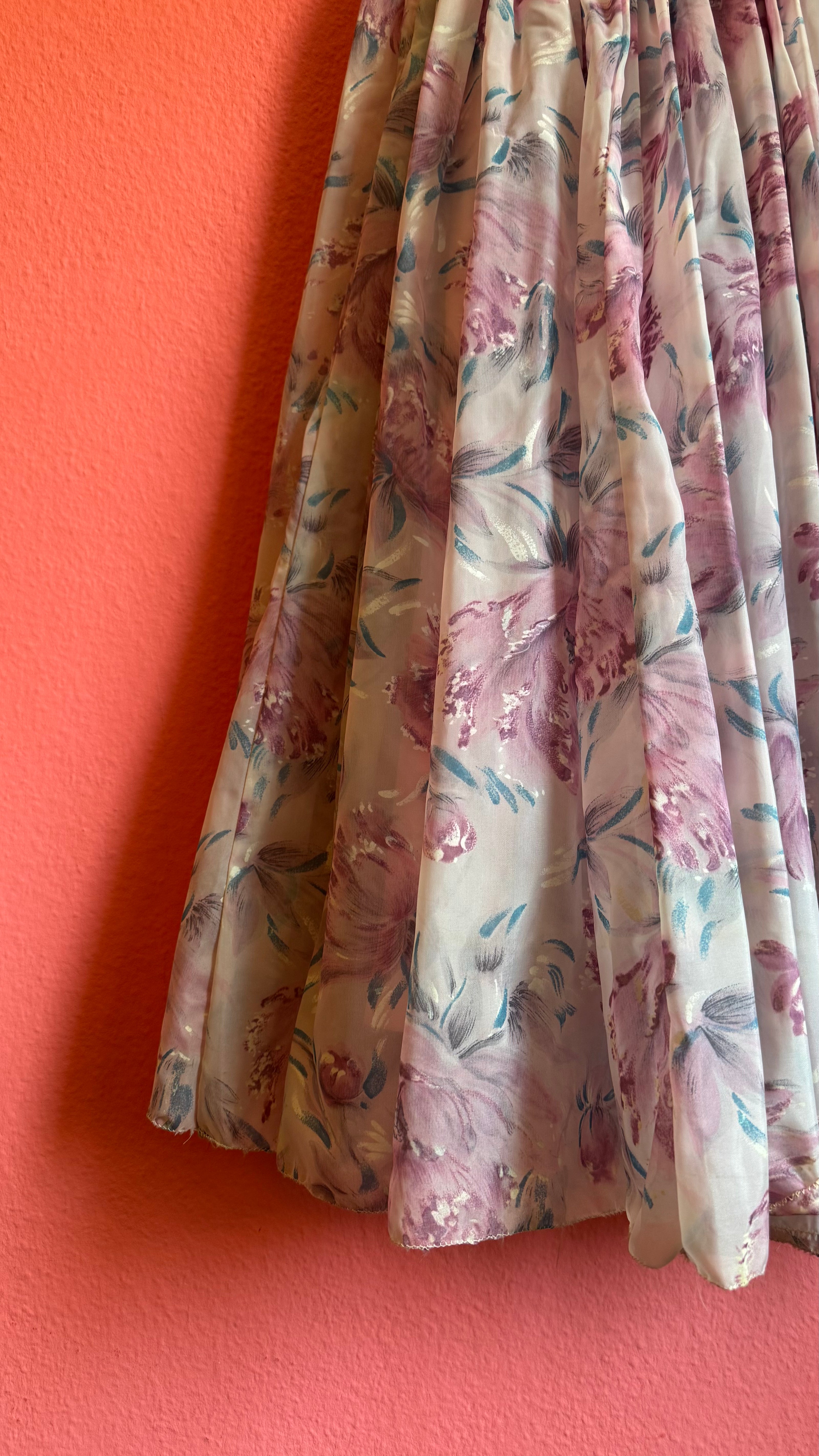 Vintage 1950s Style Pastel Floral Party Dress