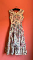 Vintage 1950s Style Pastel Floral Party Dress