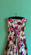 Vintage 1950s Floral Fit And Flare Dress