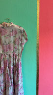 1980s Romantic Floral Tiered Dress