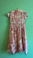 1980s Romantic Floral Tiered Dress