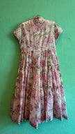 1980s Romantic Floral Tiered Dress