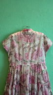 1980s Romantic Floral Tiered Dress
