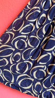 1980s Navy Geometric Pleated Dress