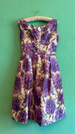 1950s Purple Floral Cocktail Dress