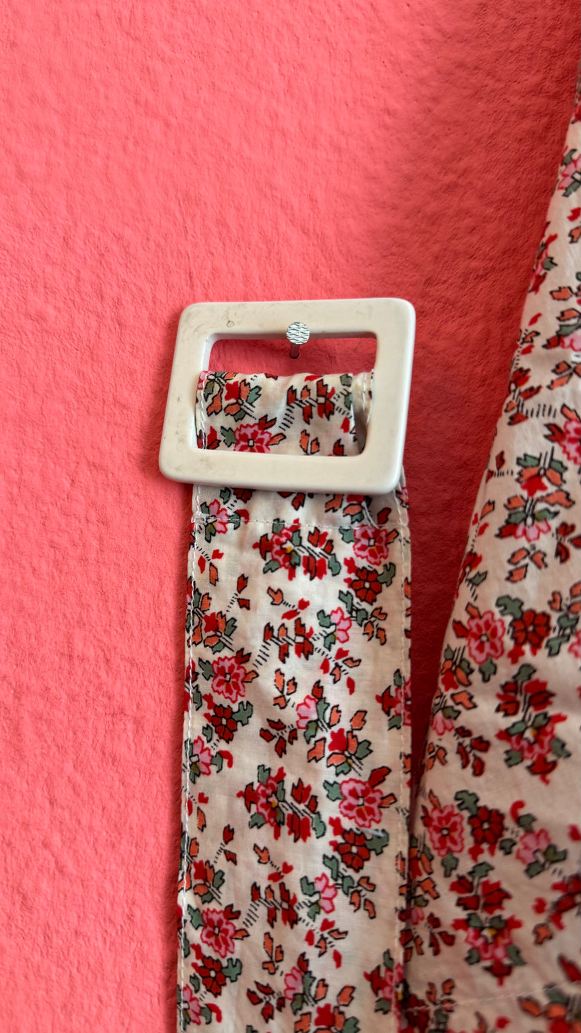 Vintage Burberrys Of London Floral Belted Shirt Dress