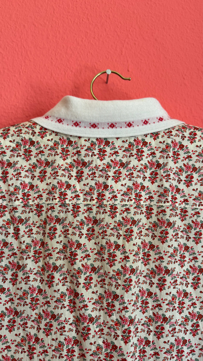Vintage Burberrys Of London Floral Belted Shirt Dress