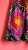 Women’s Geometric Maxi Dress With Gold Metallic Thread | 1970s