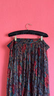 Paisley Floral Sheer Blouse and Pleated Skirt Set | 1980s