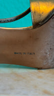 Vintage 1960s Gold Metallic Peep-Toe Heels By Salvatore Ferragamo