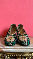 1930s Salvatore Ferragamo's Creations Floral Lace Evening Pumps For Lord & Taylor