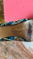 1930s Salvatore Ferragamo's Creations Floral Lace Evening Pumps For Lord & Taylor
