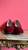 1960s | Model Oggi | Burgundy Suede Pumps By Salvatore Ferragamo