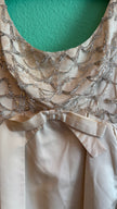 1950s Champagne Beaded Evening Dress With Bow Detail