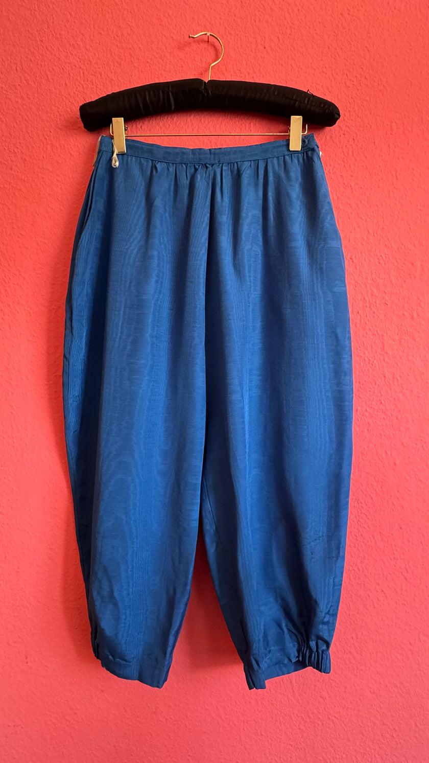 1980s Cobalt Blue Blouse And Trouser Set