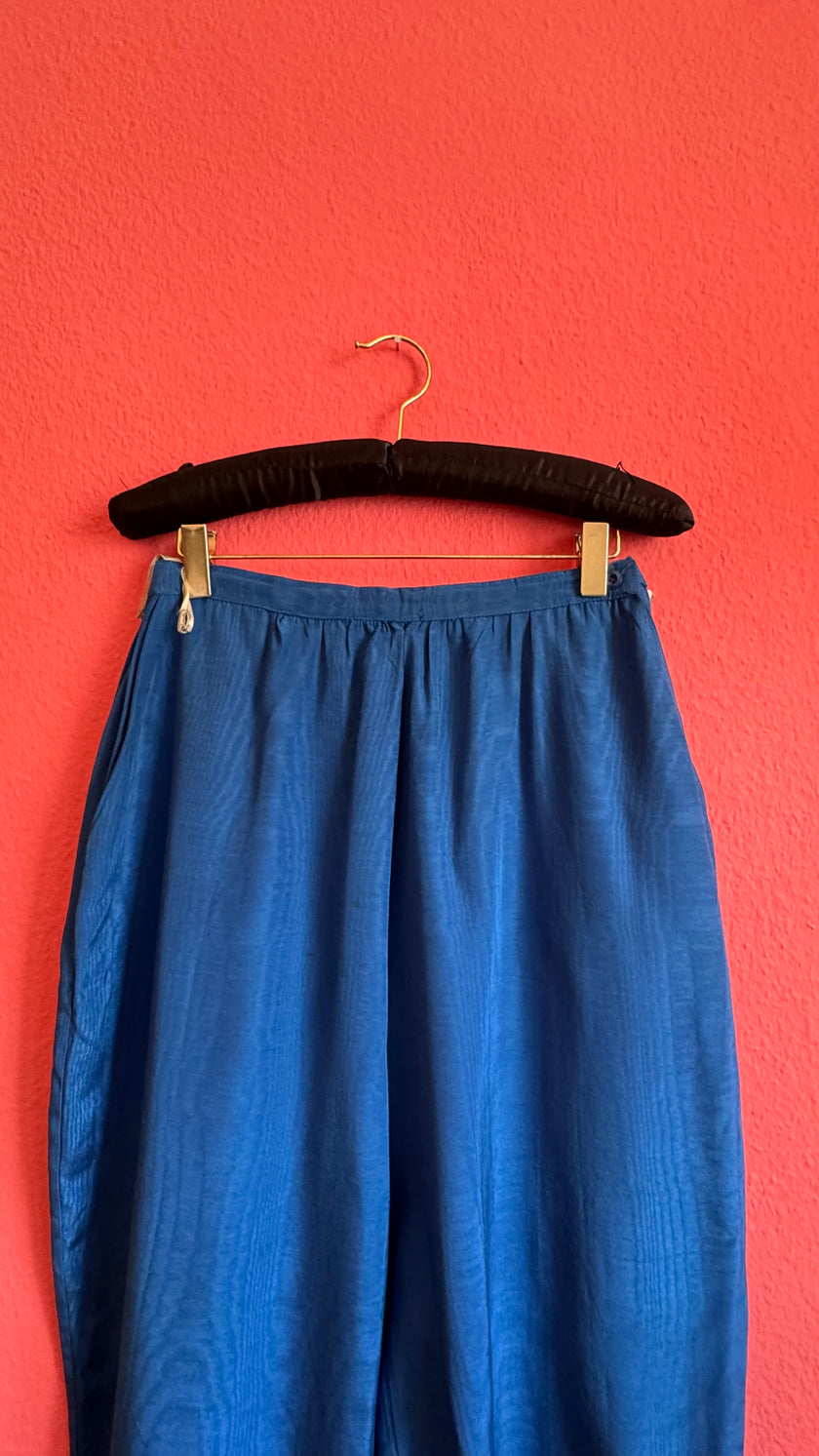 1980s Cobalt Blue Blouse And Trouser Set