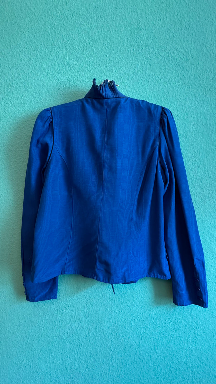 1980s Cobalt Blue Blouse And Trouser Set