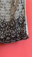 Vintage 1990s Silver Floral Lace Beaded Midi Skirt