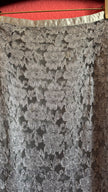 Vintage 1990s Silver Floral Lace Beaded Midi Skirt