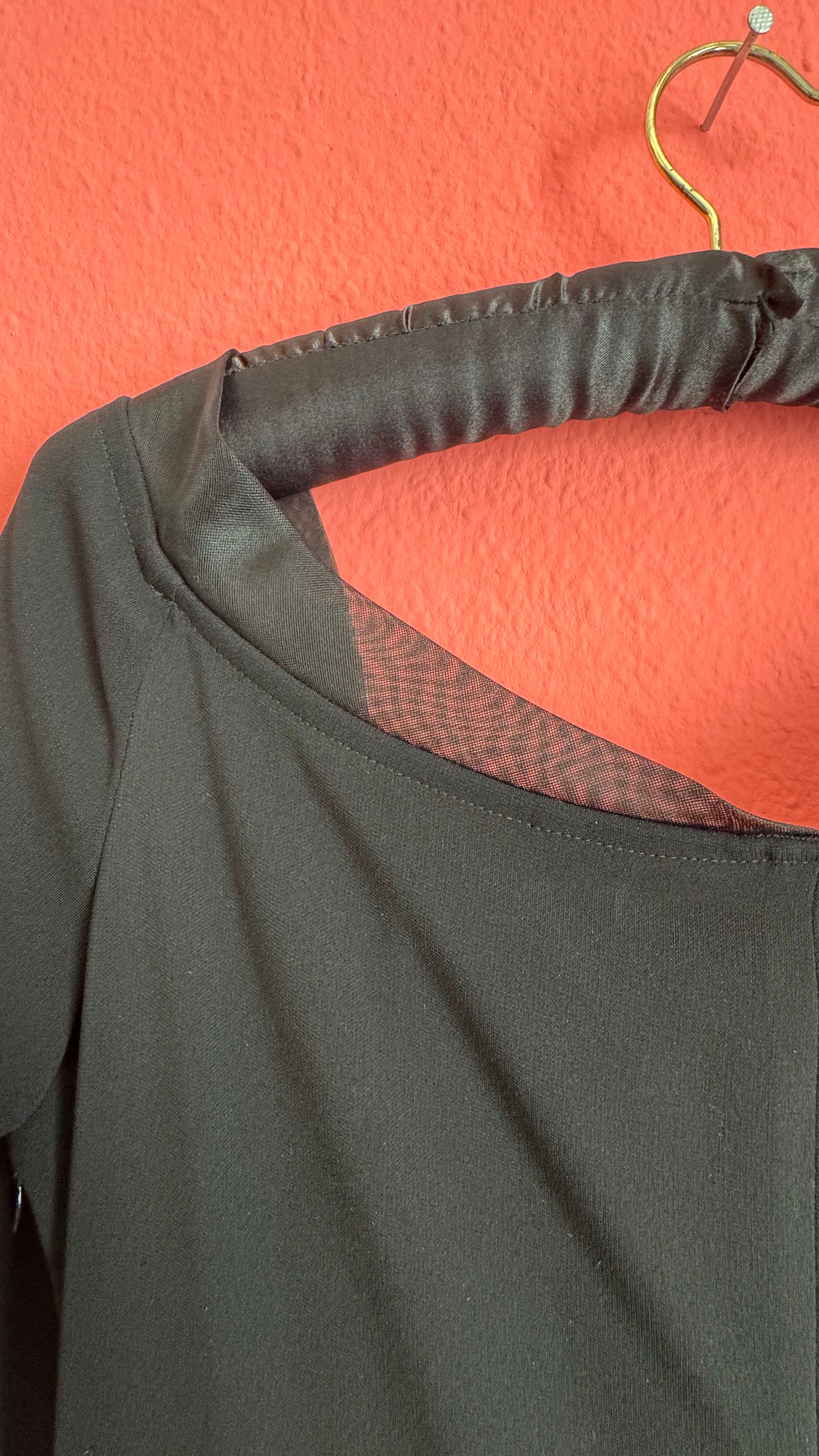 1990s Black Tahari Minimalist Maxi Dress