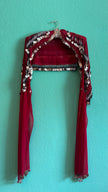 1970s Burgundy Coin Embellished Cropped Shrug