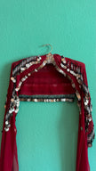 1970s Burgundy Coin Embellished Cropped Shrug