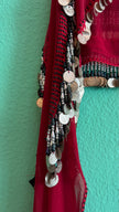 1970s Burgundy Coin Embellished Cropped Shrug