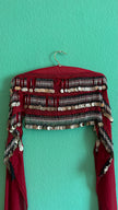 1970s Burgundy Coin Embellished Cropped Shrug