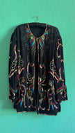 1980s Black Beaded Sequin Evening Jacket