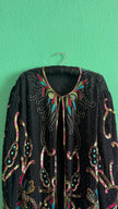 1980s Black Beaded Sequin Evening Jacket