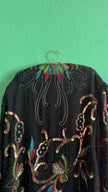 1980s Black Beaded Sequin Evening Jacket
