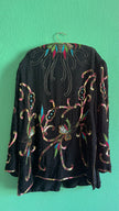 1980s Black Beaded Sequin Evening Jacket
