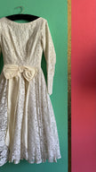 1950s Ivory Lace Wedding Dress With Bow