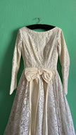 1950s Ivory Lace Wedding Dress With Bow