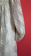1970s Ivory Lace Bridal Dress With Sheer Sleeves