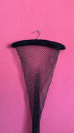 Black Beaded Net Halter Top