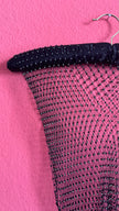 Black Beaded Net Halter Top