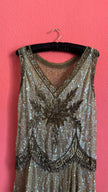 Vintage 1920s Beaded Flapper Dress With Art Deco Sequin Detail