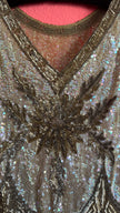 Vintage 1920s Beaded Flapper Dress With Art Deco Sequin Detail