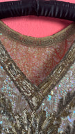 Vintage 1920s Beaded Flapper Dress With Art Deco Sequin Detail