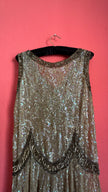 Vintage 1920s Beaded Flapper Dress With Art Deco Sequin Detail