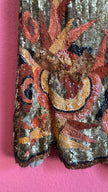 Vintage 1920s Gold Beaded Flapper Dress With Art Deco Motif
