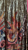 Vintage 1920s Gold Beaded Flapper Dress With Art Deco Motif